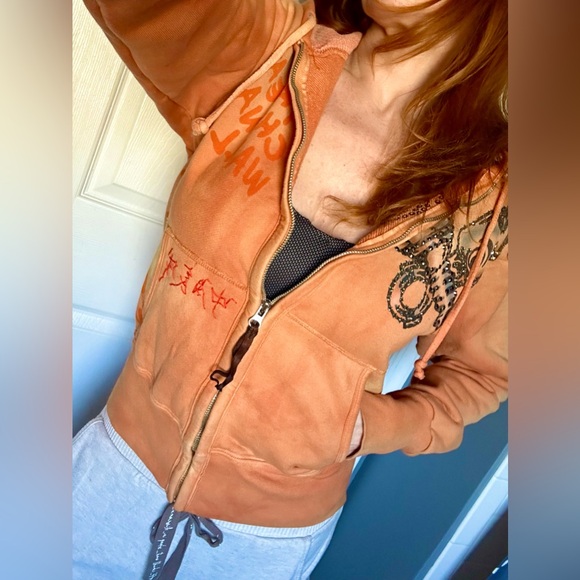 The Great China Wall Vintage RARE Hoodie Swarovski Crystals Sweatshirt handmade - Picture 7 of 9